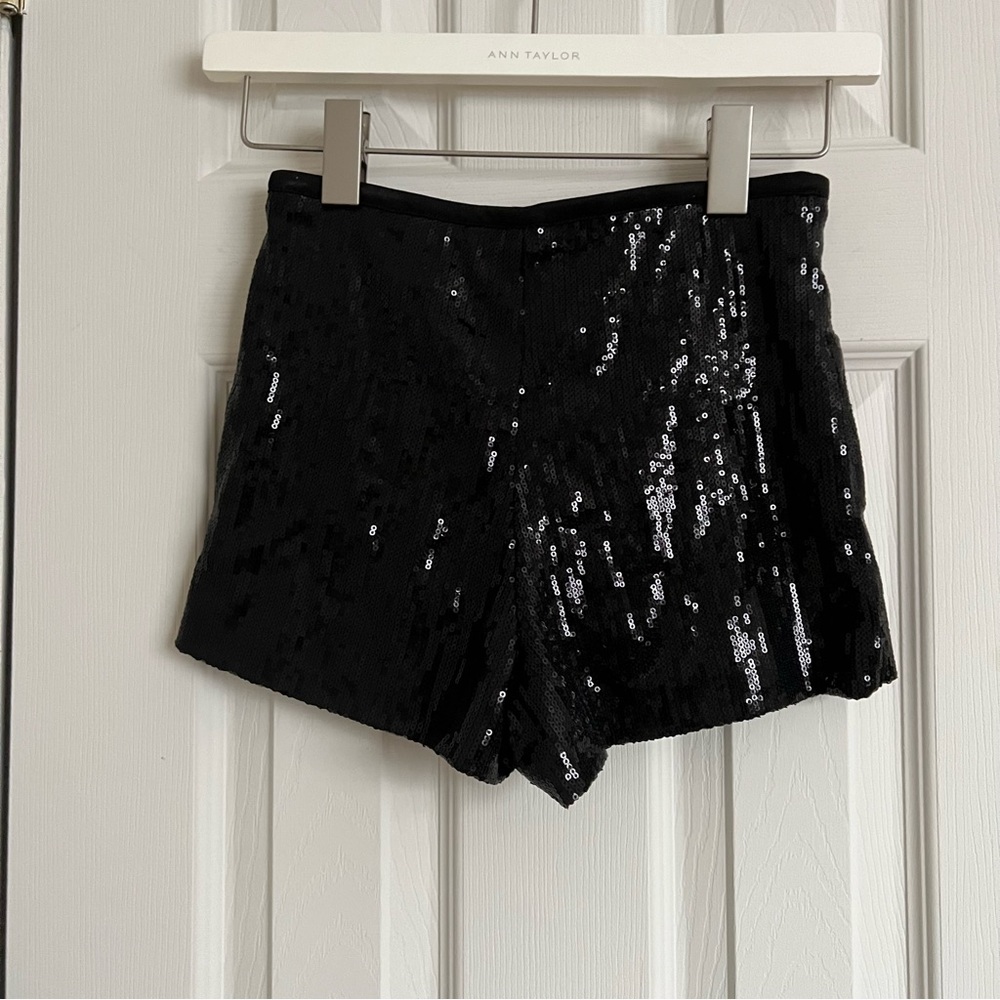 Black High Waist Sequin Shorts Size XS